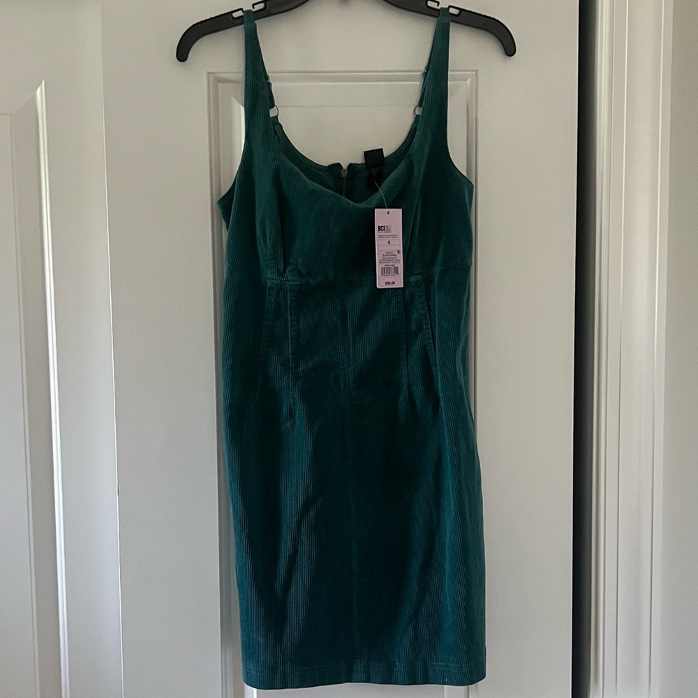 Target Women's Cord Fitted Pinafore Dress Wild Fable Dark Teal Green corduroy s